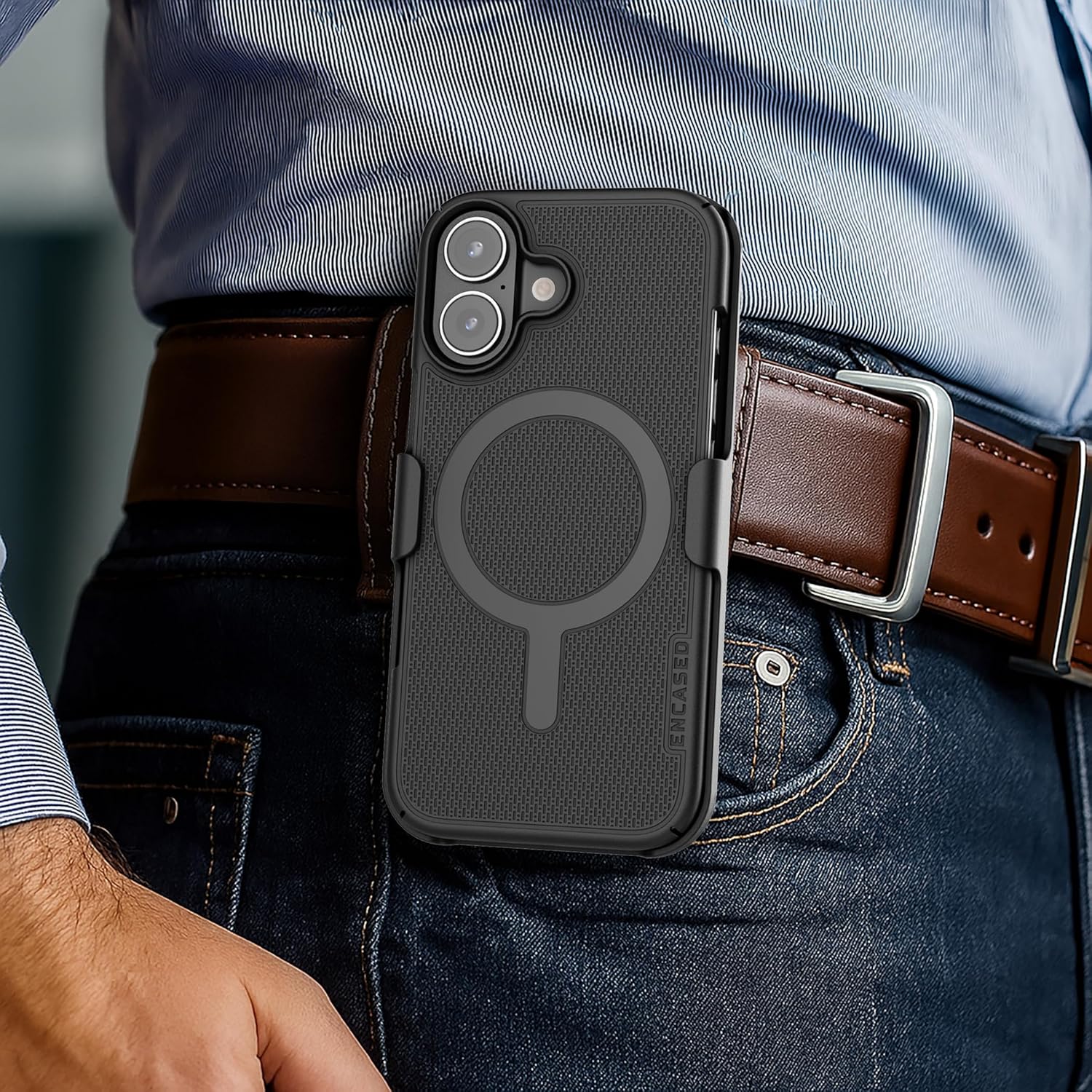 Encased Belt Clip Holster Case for iPhone 17 - Compatible with MagSafe (Magnetic Slimline Series) - Image 3
