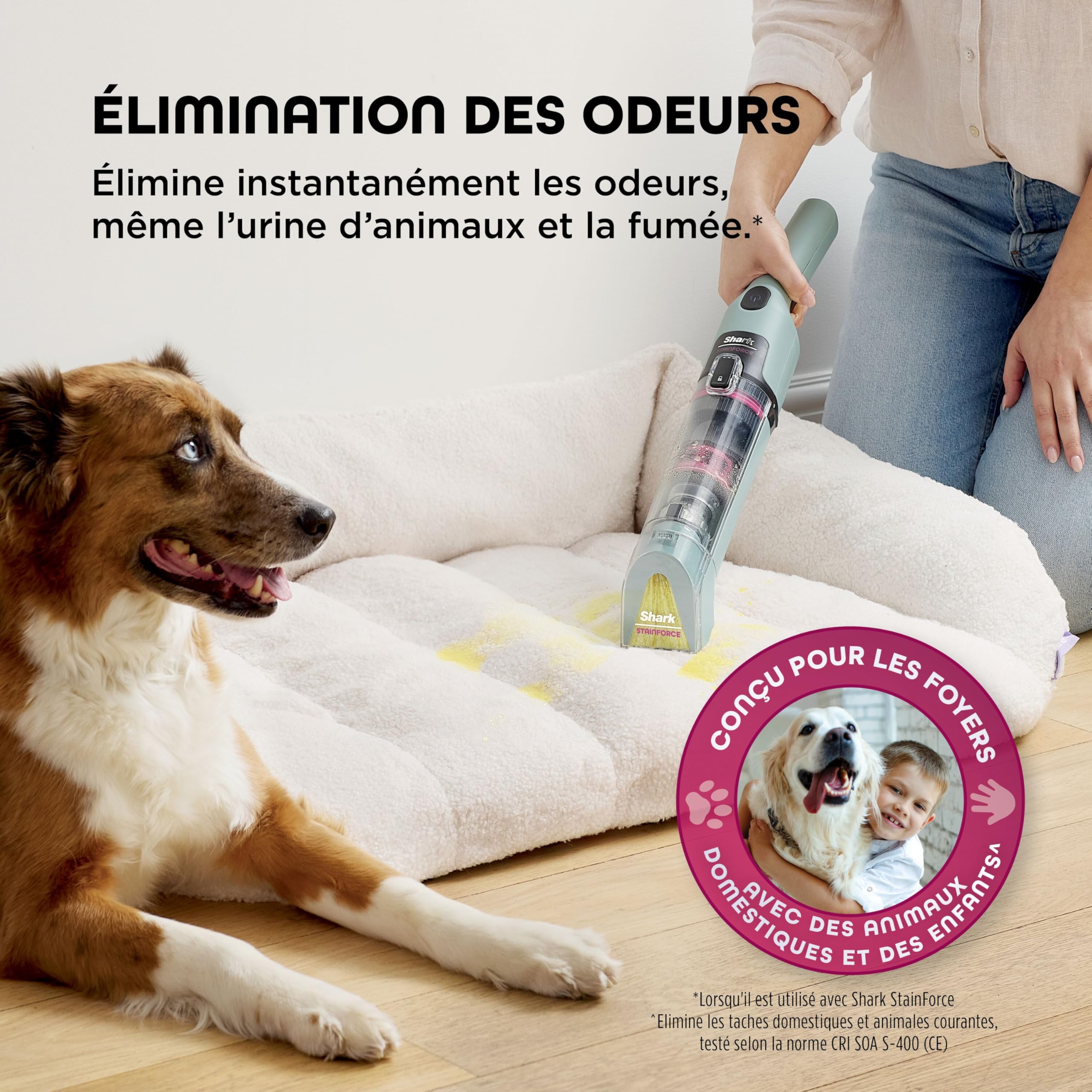 Shark StainForce – Recharge détachante de solution à double formule, lot de 2, pour lutter contre les taches tenaces et éliminer instantanément les odeurs, 2 x 500 ml, XSKBDHXCM500EU