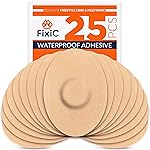 FixiC Freestyle Adhesive Patches 25 PCS - Good for Libre 1, 2, 3 & Plus - G7 & Stelo - Guardian - Waterproof Adhesive Patches - Libre Adhesive Covers - Pre-Cut - Best Fixation for Your Sensor! (Tan)