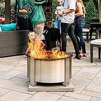 Vista 7 de Breeo Fogata sin humo (Serie X 24, acero inoxidable), hoguera sin humo de 27.5 pulgadas para exteriores, 62 libras, ideal para familias, regalos