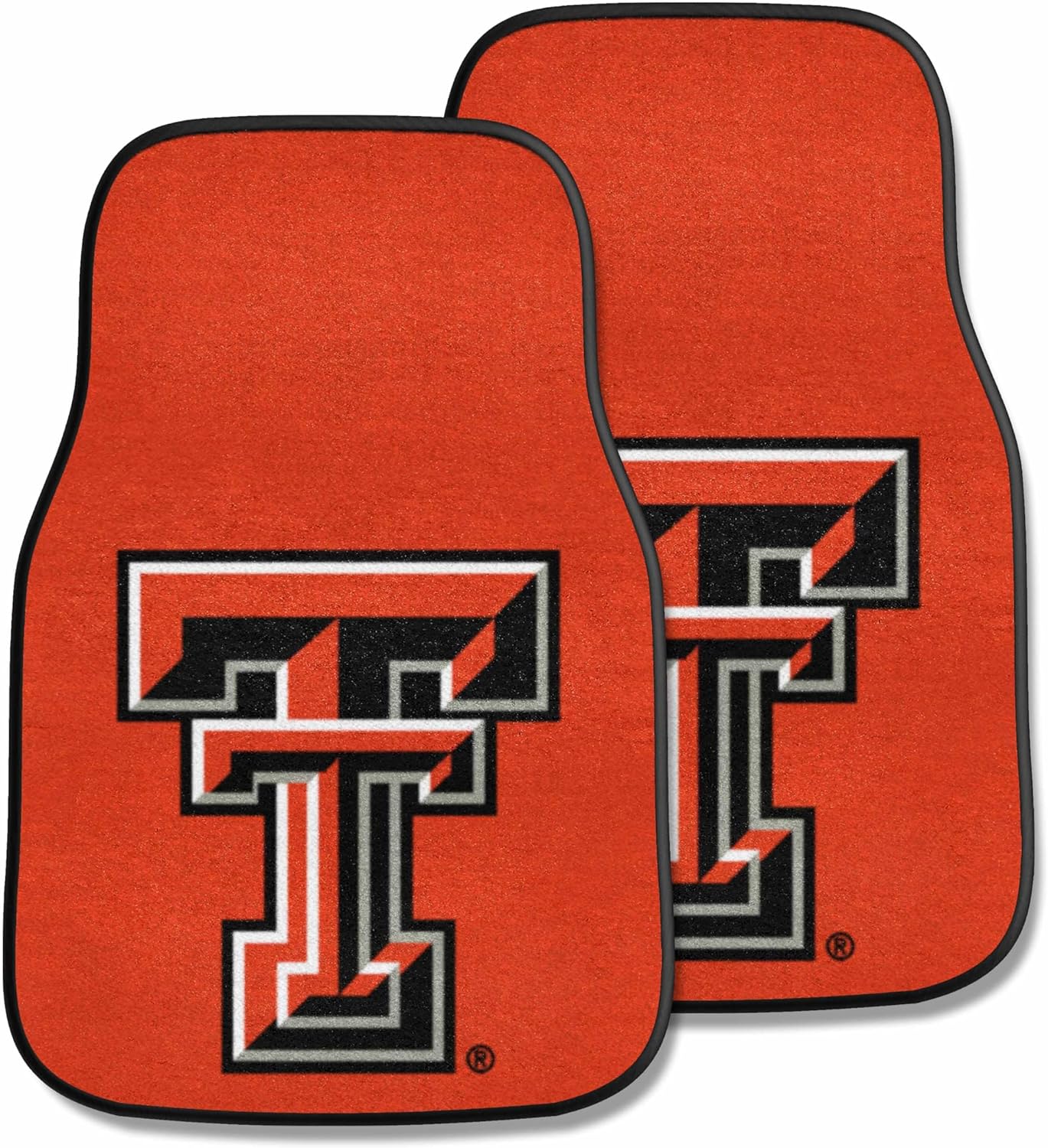 FANMATS 5329 Texas Tech Red Raiders Front 2-Piece Team Logo Carpet Car Mat Set, Front Row Automotive Floor Mats, Non-Slip Backing, Team Colors FANMATS 5329 Texas Tech Red Raiders Front 2-Piece Team Logo Carpet Car Mat Set, Front Row Automotive Floor Mats, Non-Slip Backing, Team Colors