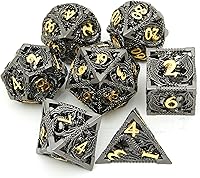 Vista 1 de DND - Juego de dados de metal, dados poliédricos de Calabozos y Dragones, juego de dados poliédricos para juegos de rol D&D, juego de dados