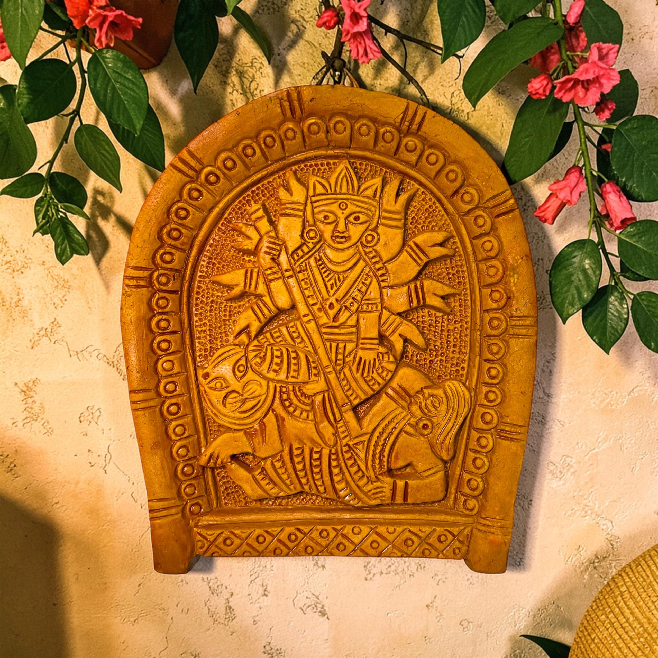 Shiv Parvati Terracotta Wall Hanging - Divine Home Decor -20