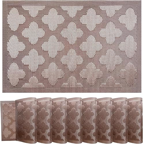 Miniatura 11 de Manteles individuales de plástico, juego de 6 manteles individuales lavables antideslizantes para mesa de comedor, manteles individuales de mesa