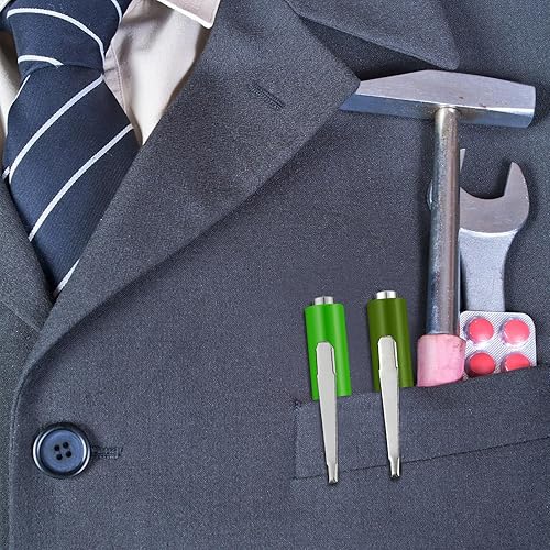 Miniatura 7 de 10 piezas de destornillador de bolsillo, mini tapas y clips de bolsillo, destornillador de bolsillo magnético ranurado con una sola cabeza de hoja