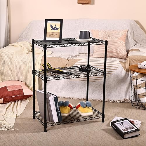 Miniatura 2 de Elevon Estantería de almacenamiento ajustable de 4 estantes (capacidad de carga de 350 libras por estante), estante organizador de alambre de acero,