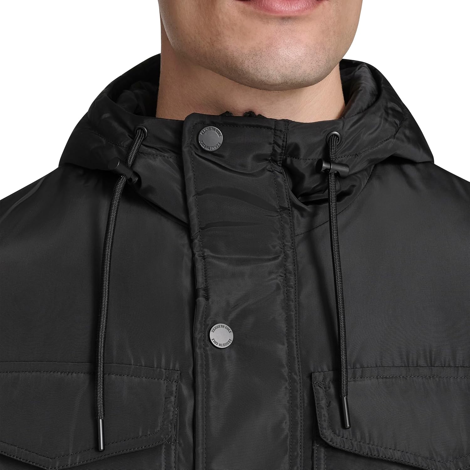 Kenneth Cole mens Self Hooded Four-pocket Jacket - Image 6