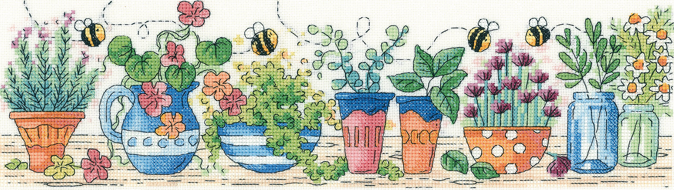 Heritage counted cross stitch kit Aida ""Herb Garden"", KCHG1396-A, 37,5x10cm, DIY