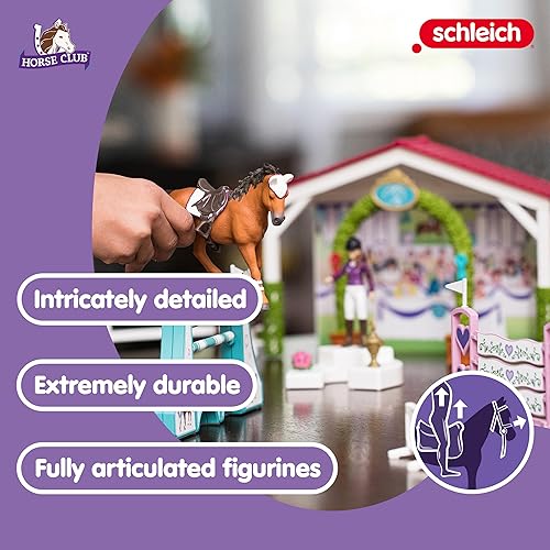 Miniatura 3 de Schleich Horse Club, juego de 36 piezas, juguetes de caballos para niñas y niños de 5 a 12 años, torneo de caballos de la amistad