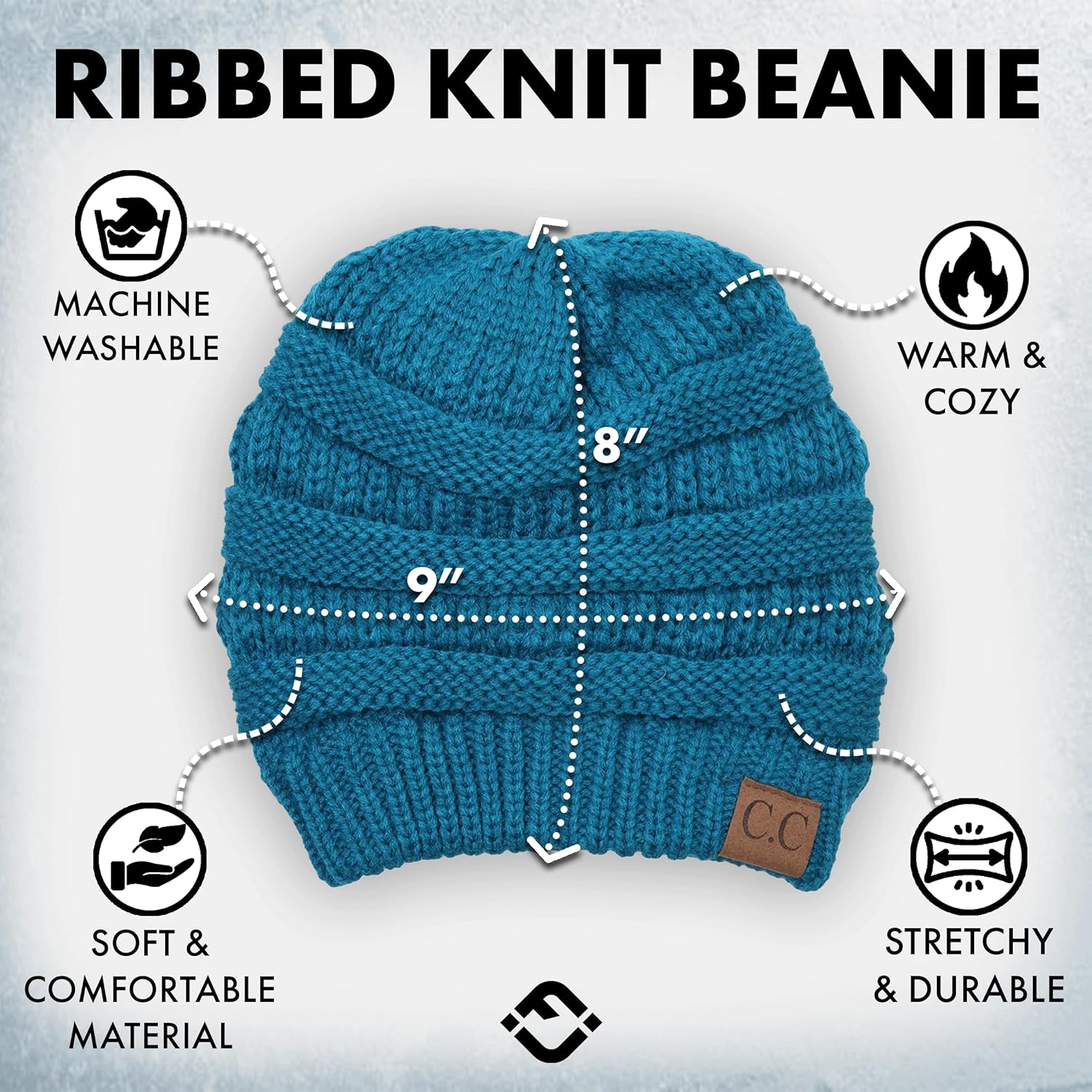 Funky Junque Exclusives Warm Winter Beanie for Women – Slouchy Knit Skull Cap, Soft Cozy Unisex Mens Beanies for Cold Weather - Image 2