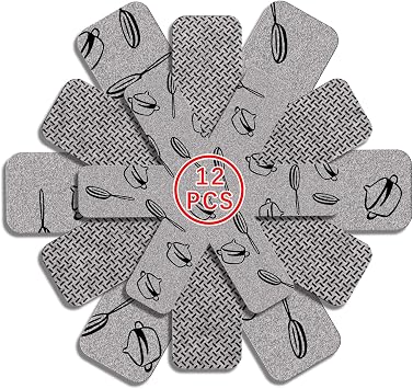 Pan Protectors for Stacking,Set of 12 and 3 Different Size,pan separators Protectors,Cookware Protector Set,Pot Protectors Stacking,Pot Pads Anti-Slip to Avoid Scratching or Marring When Stacking