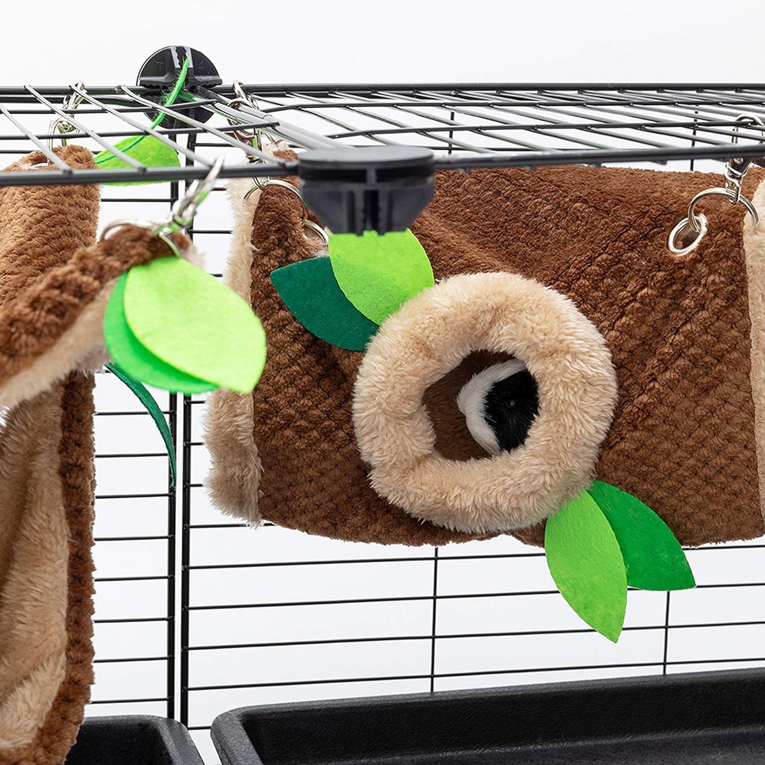 Small Animal Hammock - Hanging Hammock & Tunnel Hideout for Guinea Pig Hamster Parrot Rat Chinchilla - Warm Swing Plush Cage Bed Washable Pet Hammock 6 91FzfPIL2kL. AC SL1500