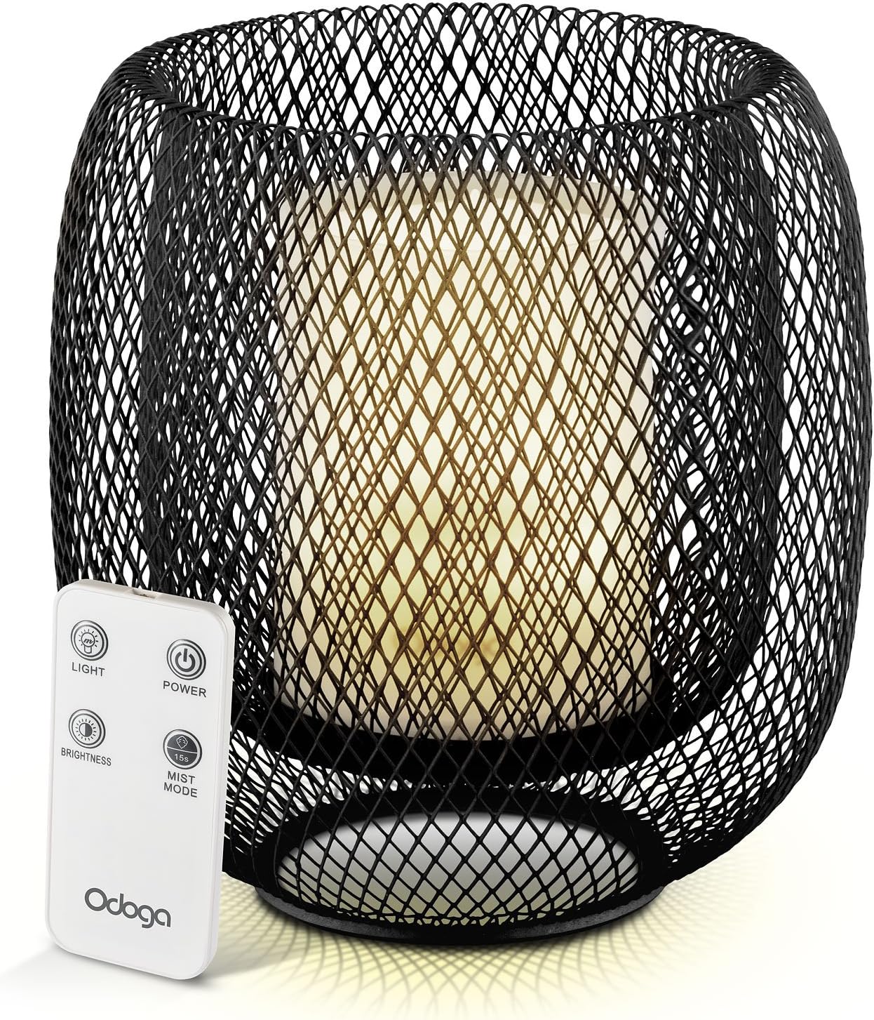 Odoga Aromatherapy Essential Oil Diffuser, 100 ml Decorative Ultrasonic Whisper Quiet Cool Mist Humidifier with Warm White Candle Light Effect & Remote Control