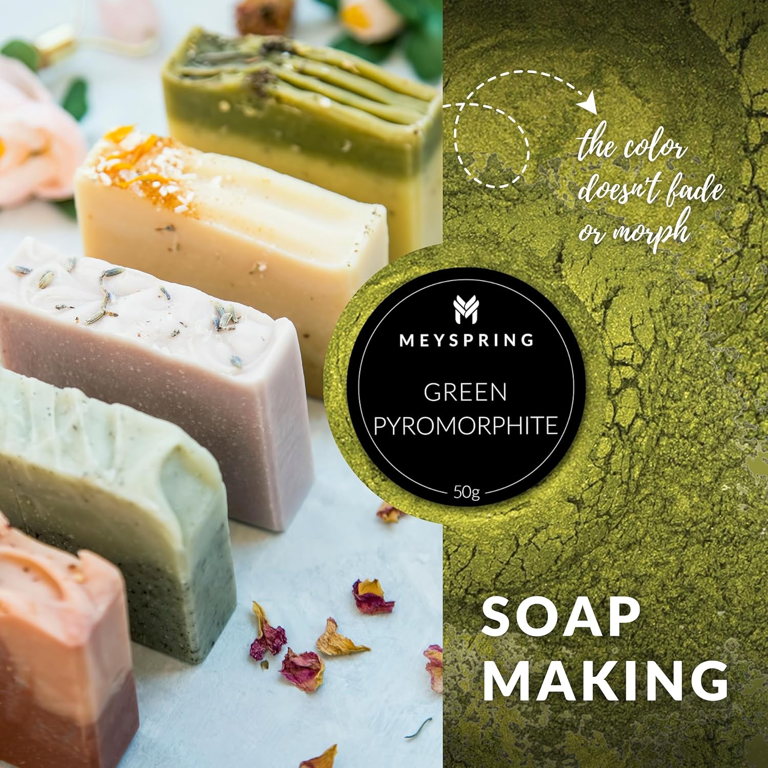 MEYSPRING Green Pyromorphite Epoxy Resin Color Pigment - 50g - Mica Powder for Epoxy Resin - Image 7