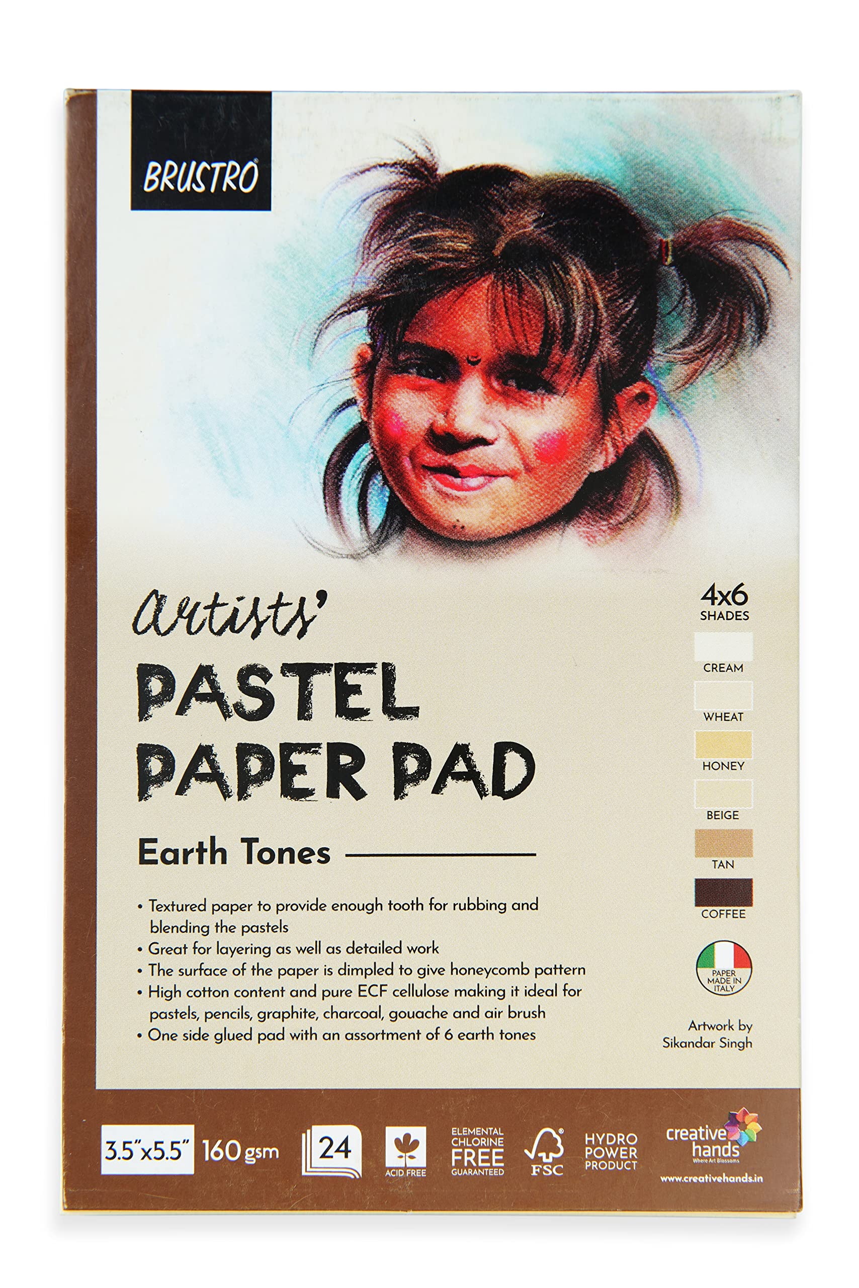 Brustro Artists’ Pastel Paper Pad of 24 Sheets (160 GSM), Colour – Earth Tones, Size – 3.5″X5.5″ (B0CW3CZR8Y) Amazon Price History, Amazon Price Tracker