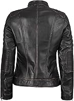 Vista 4 de Chamarra de Cuero Decrum para Mujer - Elegantes Chaquetas de Piel de Cordero Real para Mujer