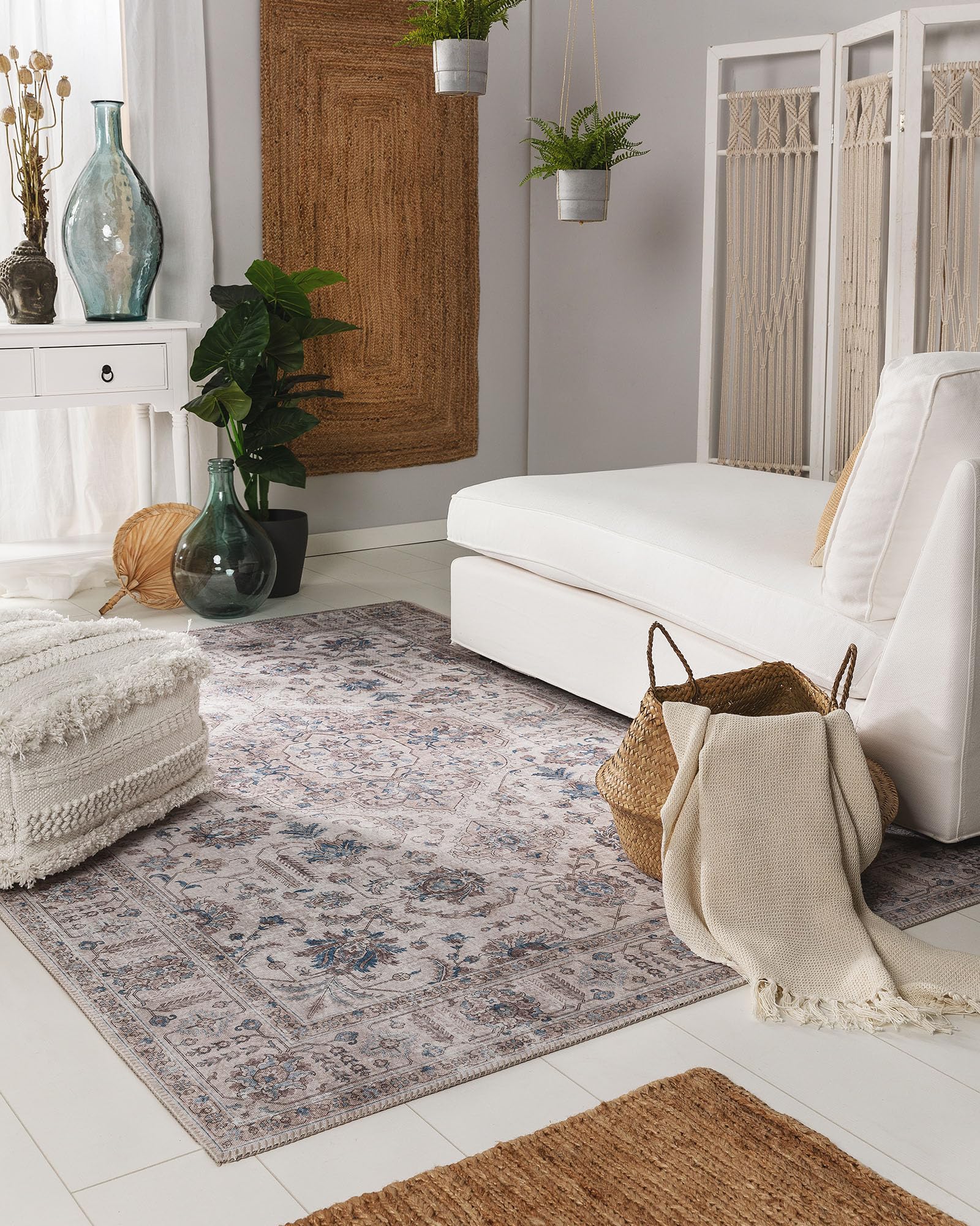 Tapis Laury beige pour chambre cocooning et salon élégant au format 120 x 170 cm