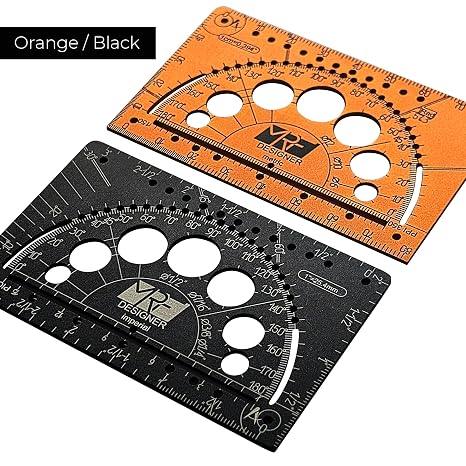 Designer – 15-in-1 Credit Card Multitool Ruler – Aluminium Wallet Multitool Card for Architects, Engineers & Designers – Pocket Multi Tool, Dual Scale, TSA Approved