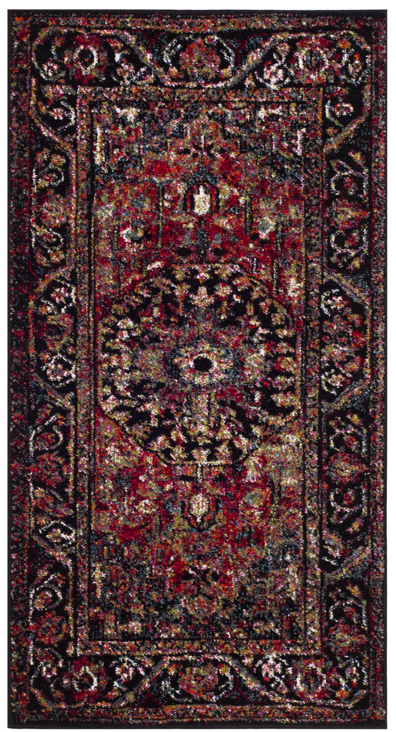 SAFAVIEH Vintage Hamadan Collection Accent Rug - 2' x 3', Red & Multi, Traditional Oriental Design, Ideal for High Traffic Areas in Living Room, Bedroom, Dining (VTH215A-2)
