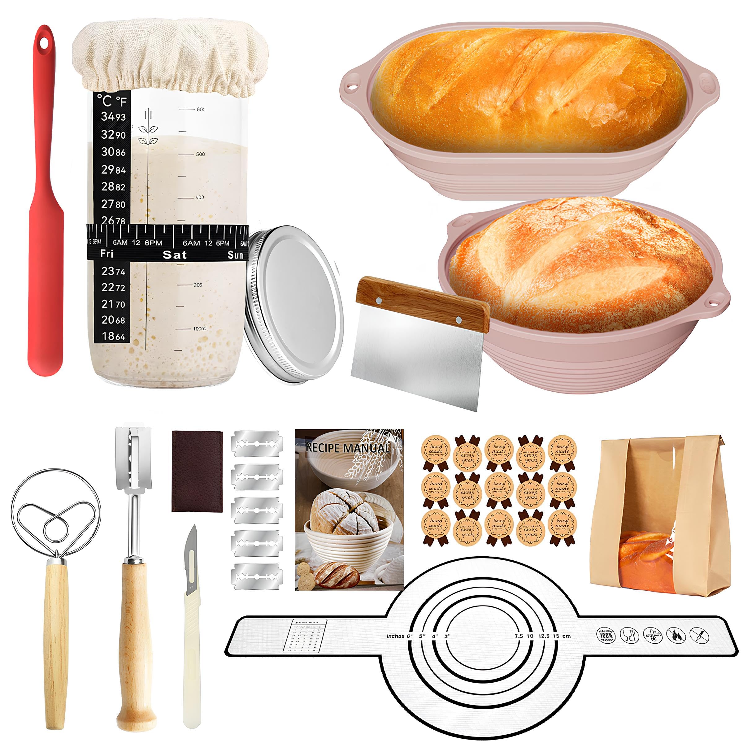 Kit pain au levain Joyzan avec banneton de fermentation pour levée idéale