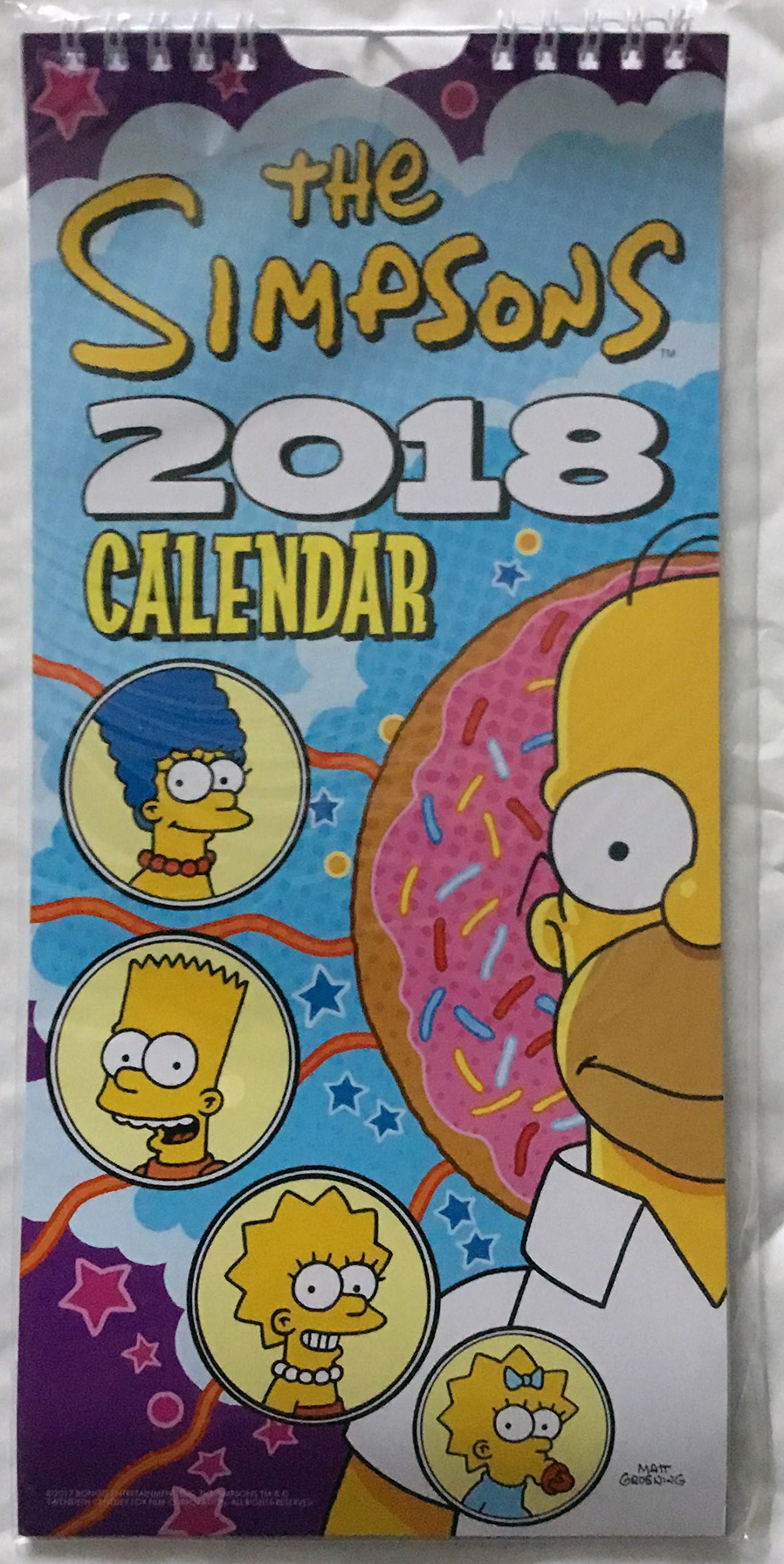 The Simpsons 2018 Slim Calendar - Month To View