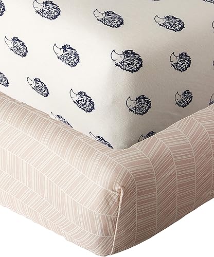 Touched by Nature Sábana unisex para cuna de algodón orgánico para bebés y niños pequeños, erizo, talla única