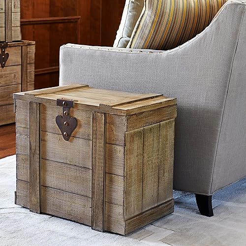 Miniatura 71 de Household Essentials Tronco decorativo antiguo, juego de 3 piezas, pequeño, mediano y grande, panel de abeto chino y MDF, respaldo suave y acento