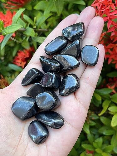 Miniatura 4 de Piedras pulidas de shungita de 12 libra, piedra preciosa natural pulida, cristales curativos de shungita (Shungita)