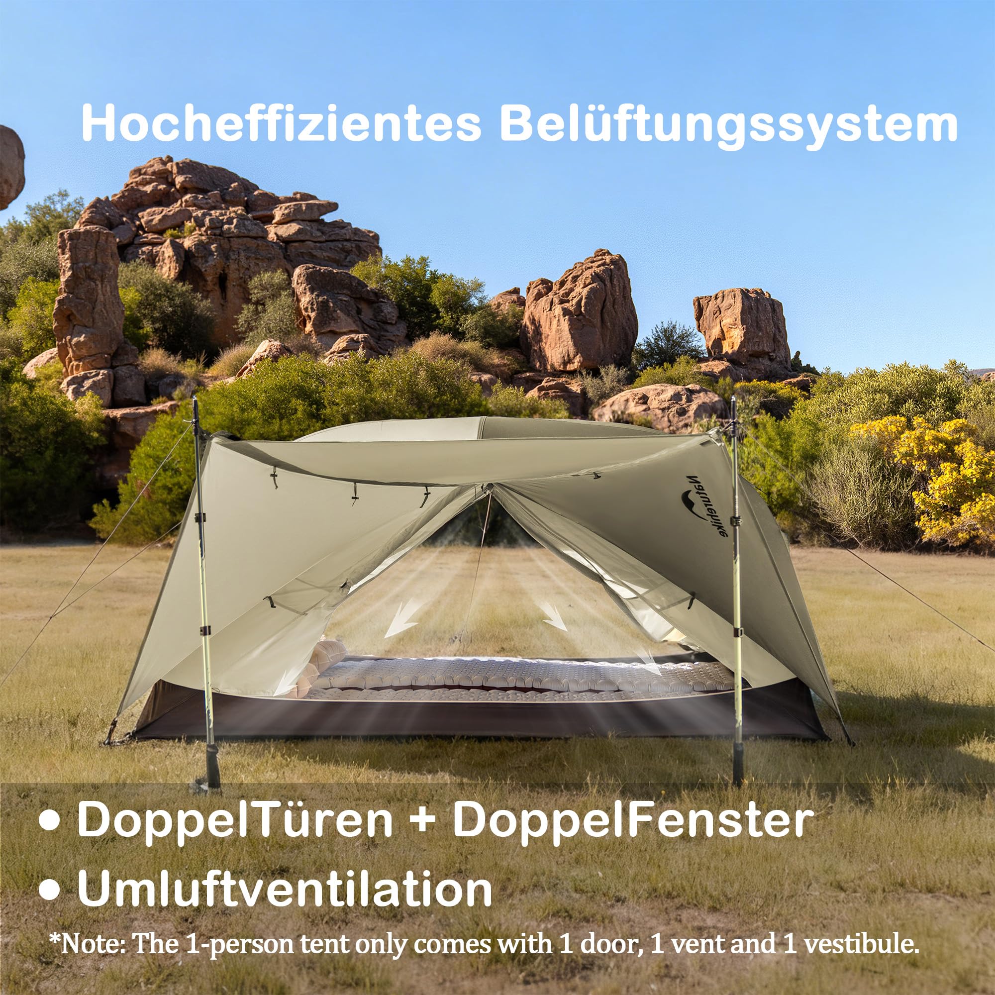 Naturehike Mongar PRO ultralekki namiot, 1,56-2,36 kg, wodoszczelny, wiatroszczelny, namiot kempingowy, 3-sezonowy, namiot dla 1/2/3 osób, z rozszerzeniem i moskitierą, na wędrówki, kemping, do
