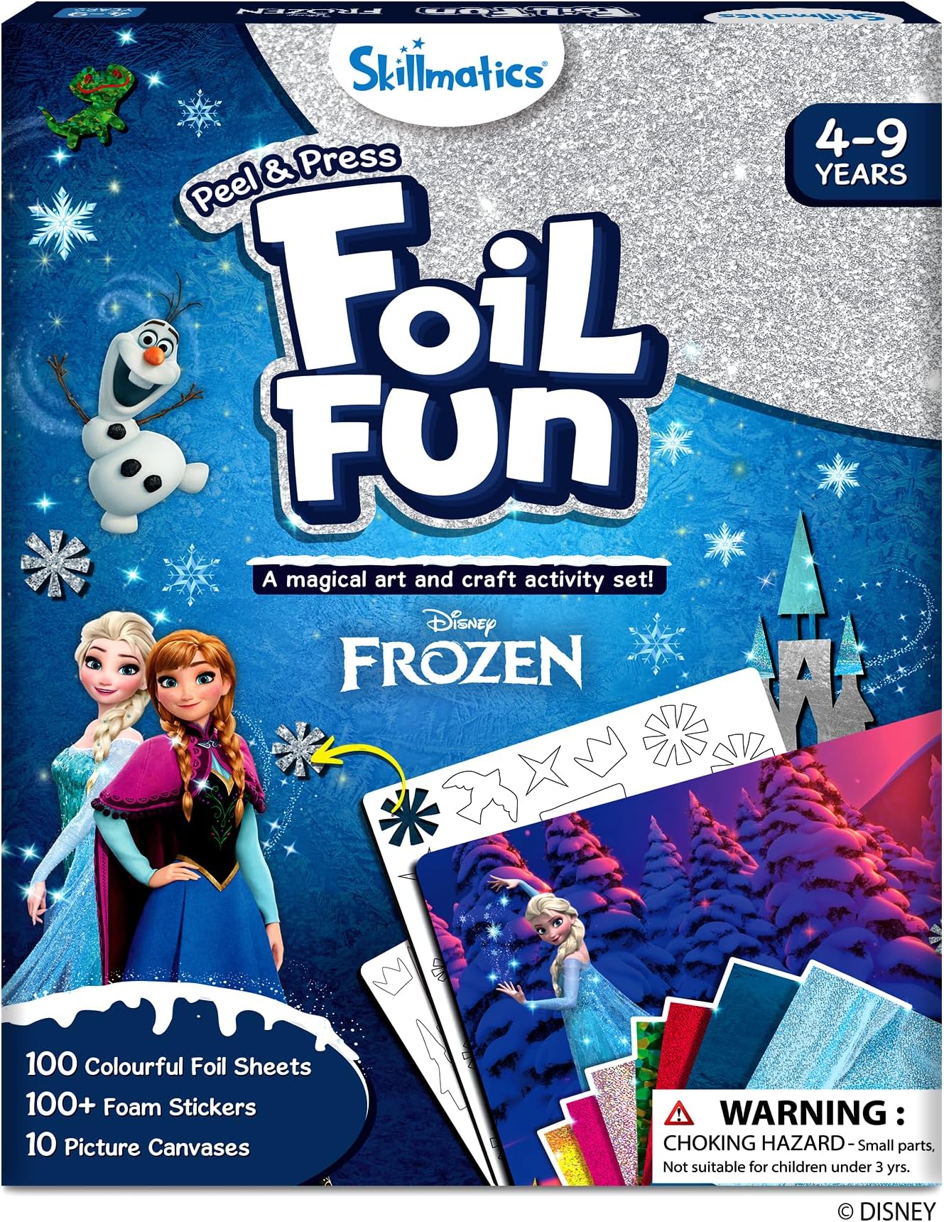 Skillmatics Paper Art & Craft Activity - Foil Fun Disney Frozen, Mess-Free Art for Kids, Craft Kits, DIY Creative Activity, Gifts for Girls & Boys Ages 4, 5, 6, 7, 8, 9, Multicolor