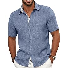 Men's Shirts Short Sleeves Button Down Shirts for Casual Beach Summer Wedding