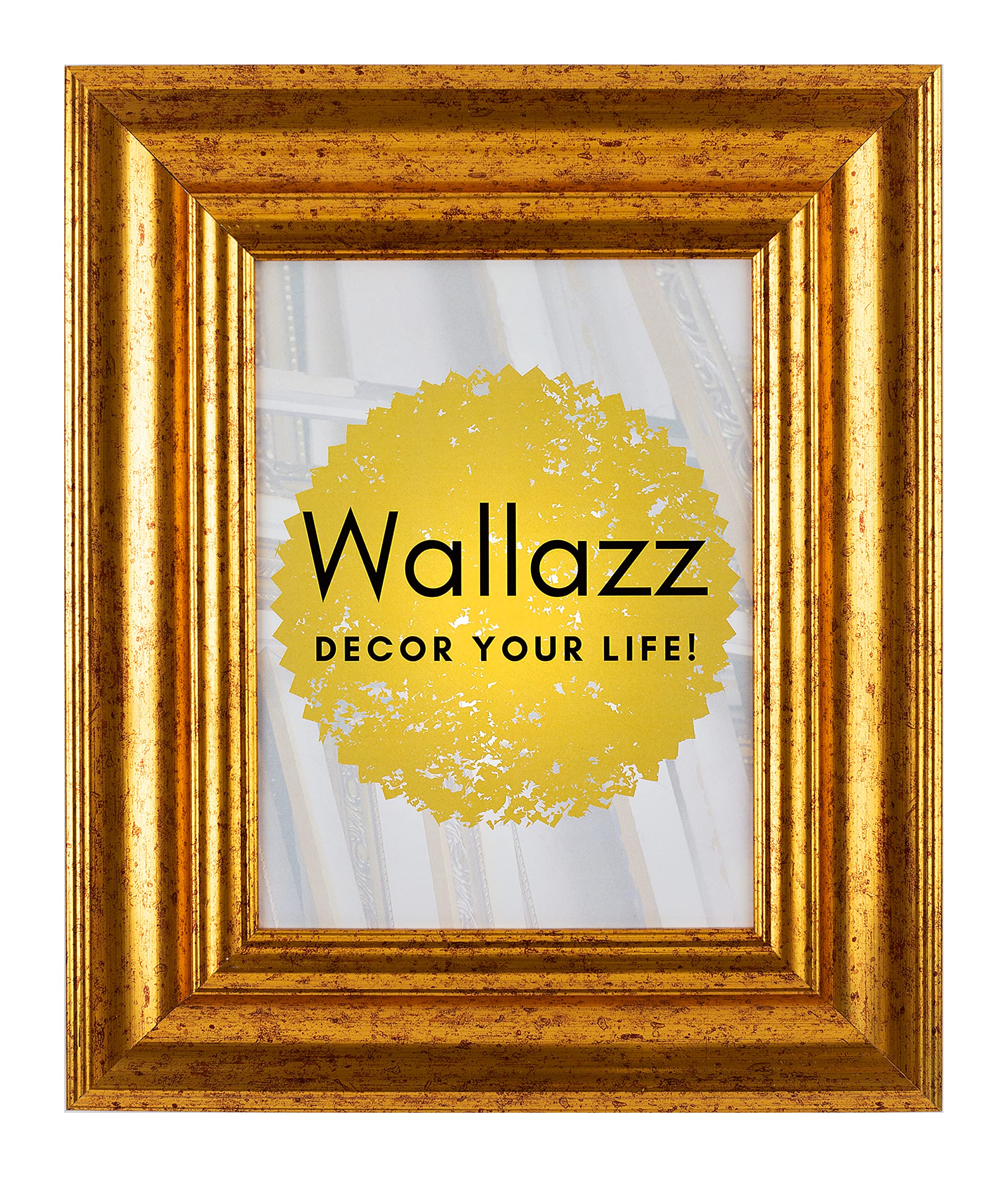 Wallazz Cornice Portafoto in Legno Pregiato - Made in Italy - Cornice per tela - Disponibile in diverse varianti - Design Italiano e Qualità Artigianale, 50x70cm Oro