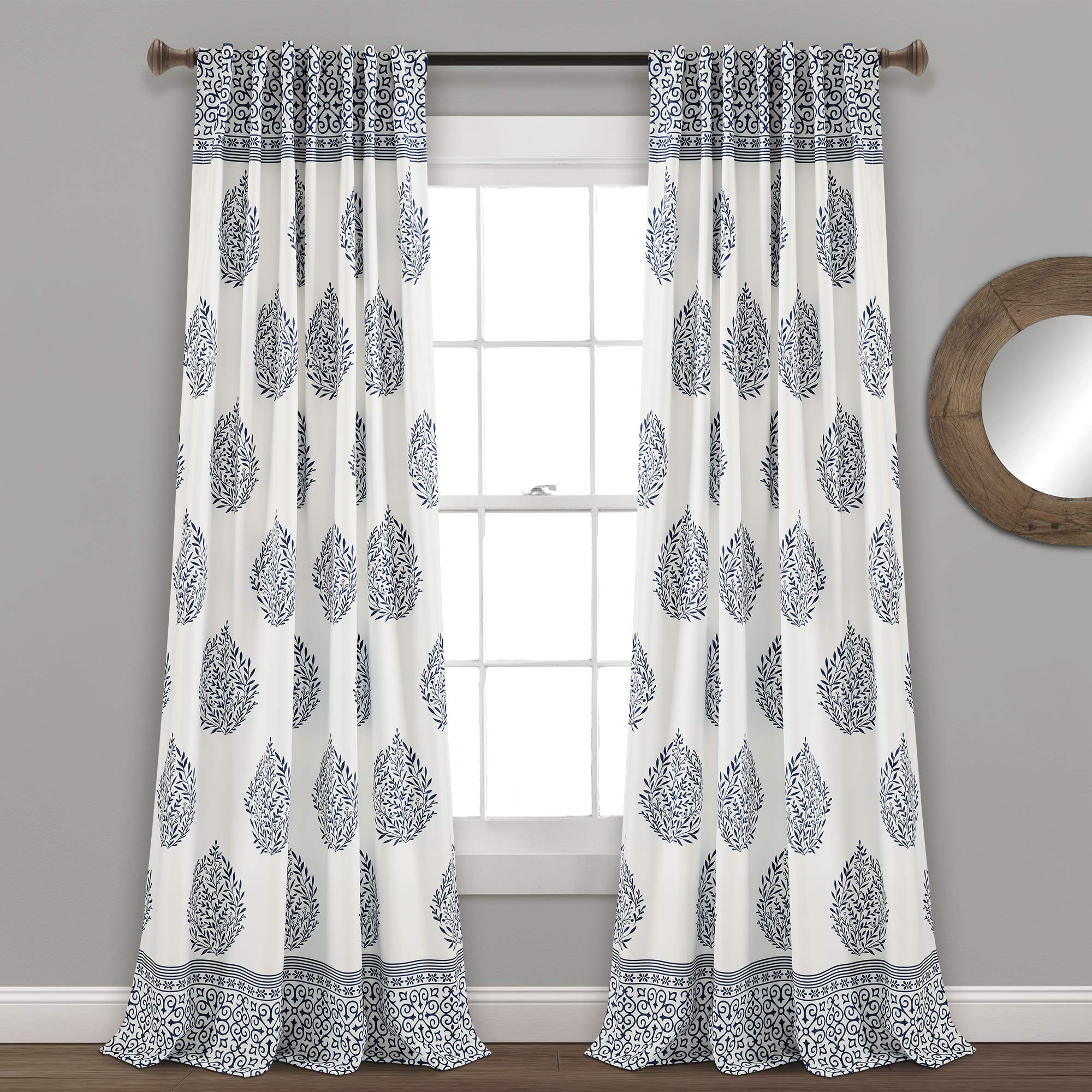 Lush Decor, Paire de Rideaux occultants en Forme de Larme - Bleu Marine - 241,3 x 132,1 cm