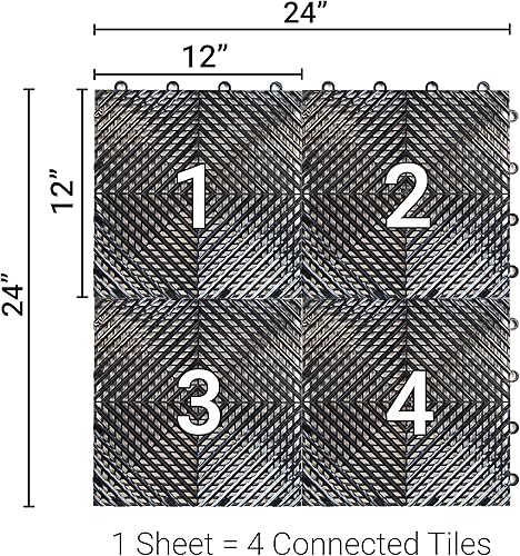 Miniatura 6 de FlooringInc's Nitro - Azulejos de suelo de garaje a presión de 12 x 12 pulgadas, tapete antideslizante de plástico entrelazado para garaje,
