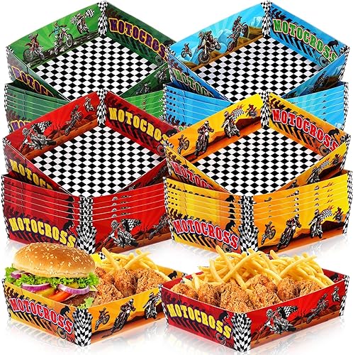 Miniatura 7 de Mifoci 36 unidades de camión de basura, suministros para fiestas de cumpleaños, bandejas de papel de 5 libras, bandeja de papel desechable para baby