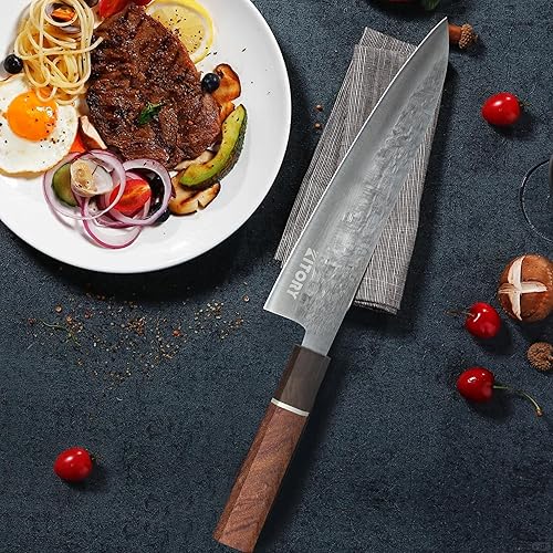 Miniatura 5 de Cuchillo japonés, cuchillo de chef japonés, cuchillo de cocina afilado de 8 pulgadas, cuchillos de chef Gyutou, cuchillo de acero 9CR18MOV, regalos