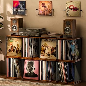 Dmevkic 4 Cube Vinyl Record Storage
