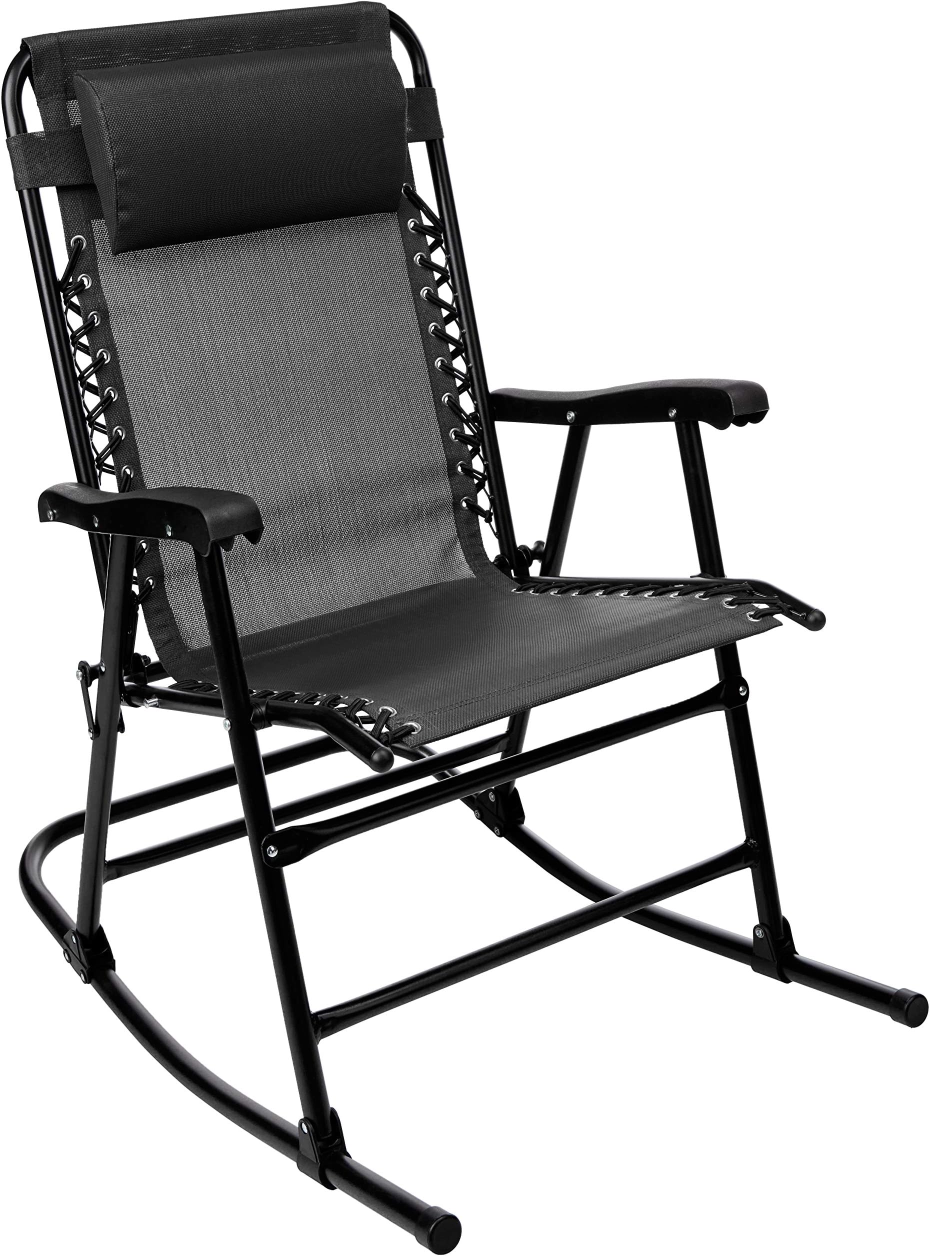 Amazon Basics Foldable Rocking Chair - Black