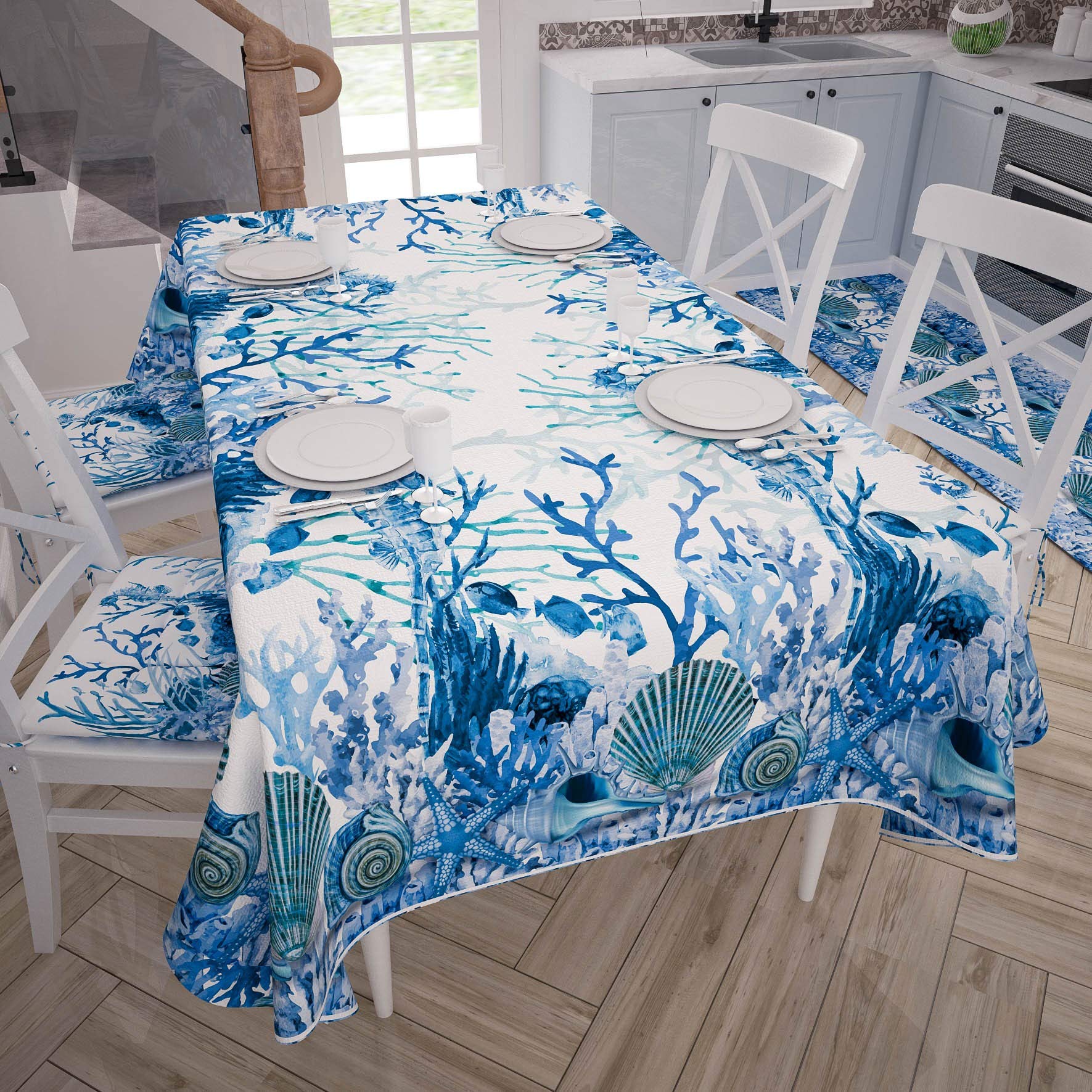 Nappe anti-taches 140 x 180 cm pour protéger votre table de cuisine avec style