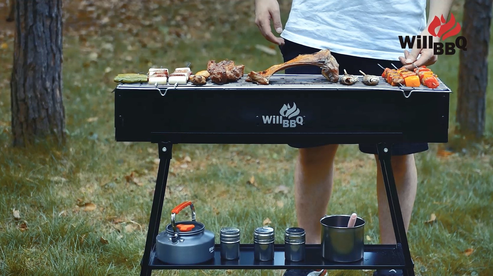 Mini Barbecue Japonais, Barbecue Multifonctionnel Portable En Alliage D'aluminium Pour La Randonnée (16,5x14,5 Cm / 6,5x5,7 Pouces