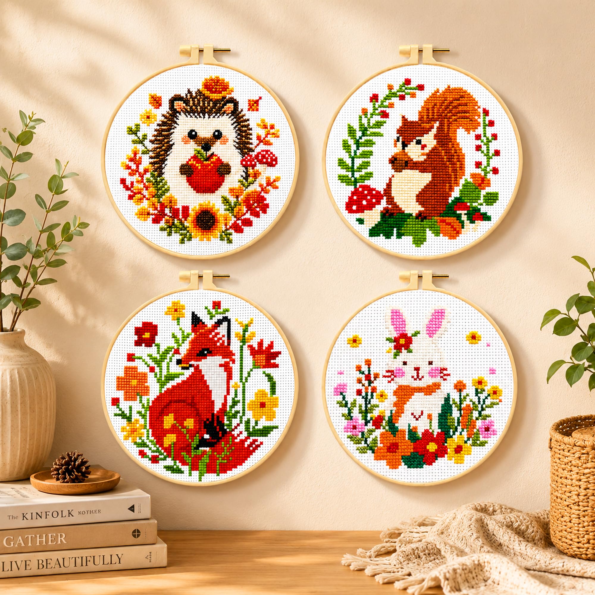 Woodland Animal Cross Stitch Kits - Beginner Friendly -3 Woodland Animal Cross Stitch Kits - Beginner Friendly -3