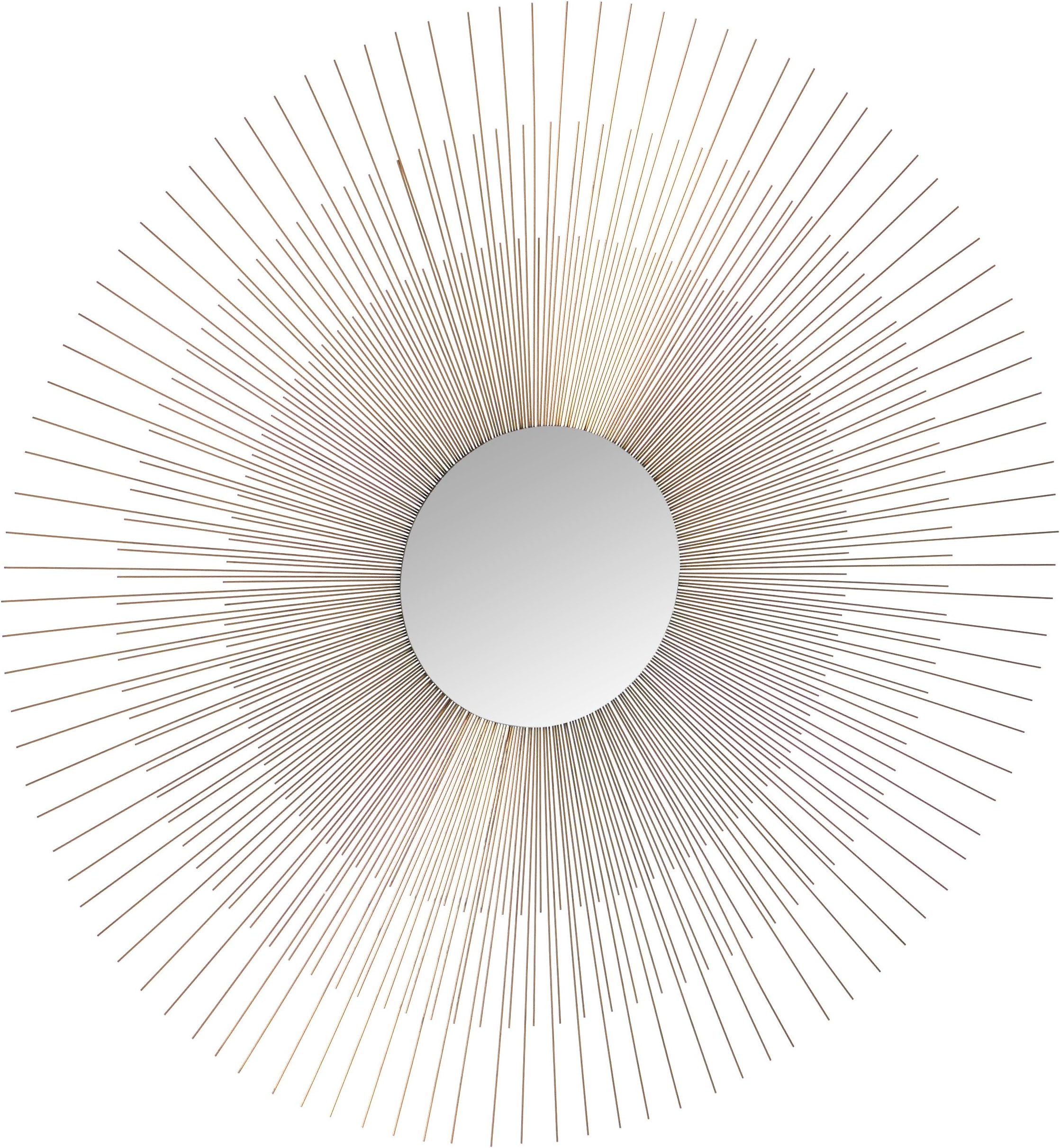 Ashton Sutton Wall Mirror, Gold Metal Sunburst Rays