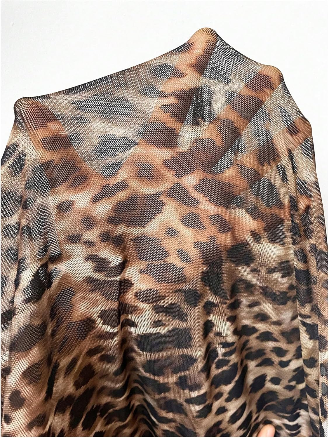 Floerns Women's Plus Size Leopard Print Mesh High Waisted Maxi Skirts - Image 4