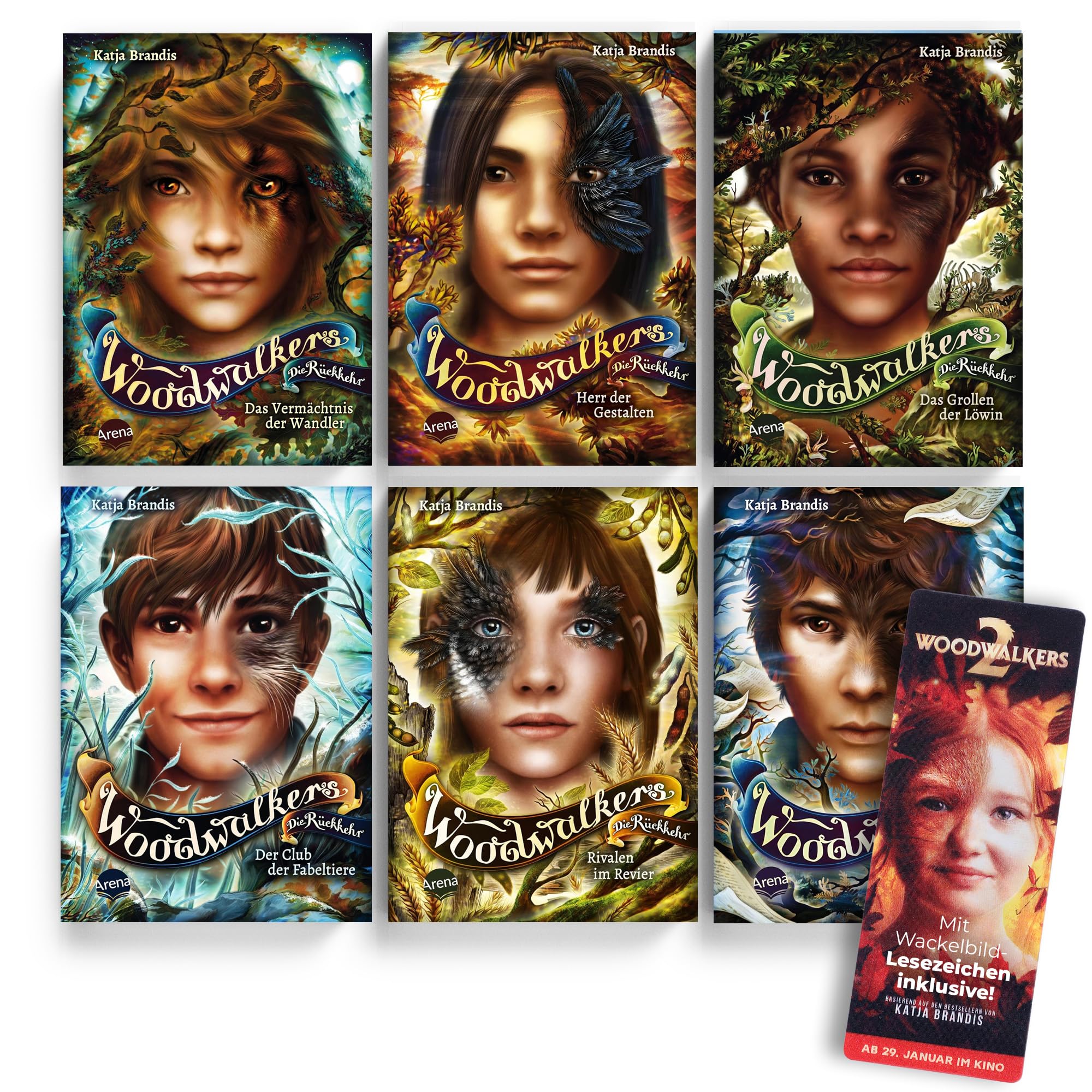 Woodwalkers – Die Rückkehr Bücher-Set Band 1–6 (Staffel 2) | Katja Brandis | Fantasy-Kinderbücher ab 10 Jahren | inkl. exklusivem Woodwalkers 2 Film Wackel-Lesezeichen