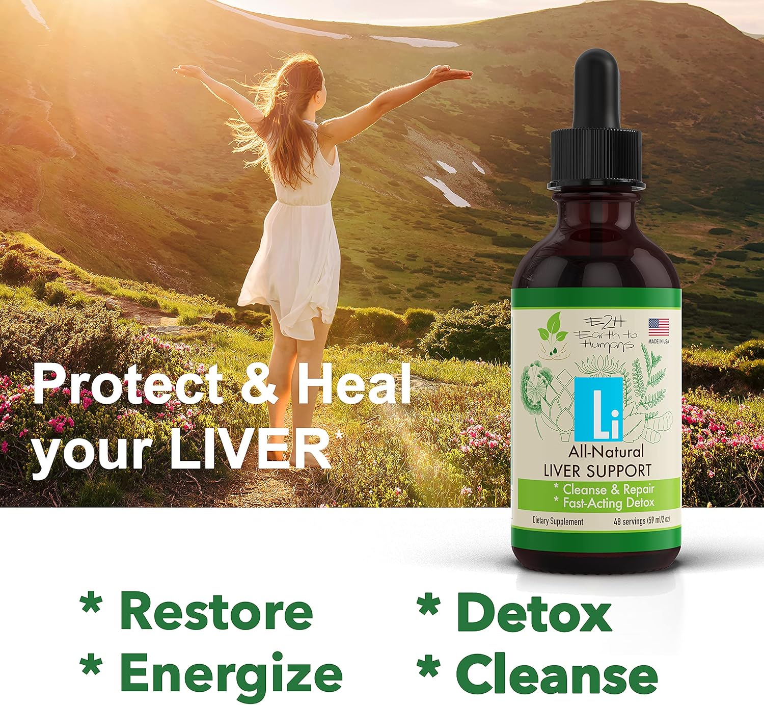 Gentle Liver Cleanse and Detox - All-Natural Liver Support Supplement - Revitalize Your Liver and Your Health - Highly Absorbent Liquid Formula with Milk Thistle, Chanca Piedra – 48 Servings : Health & Household