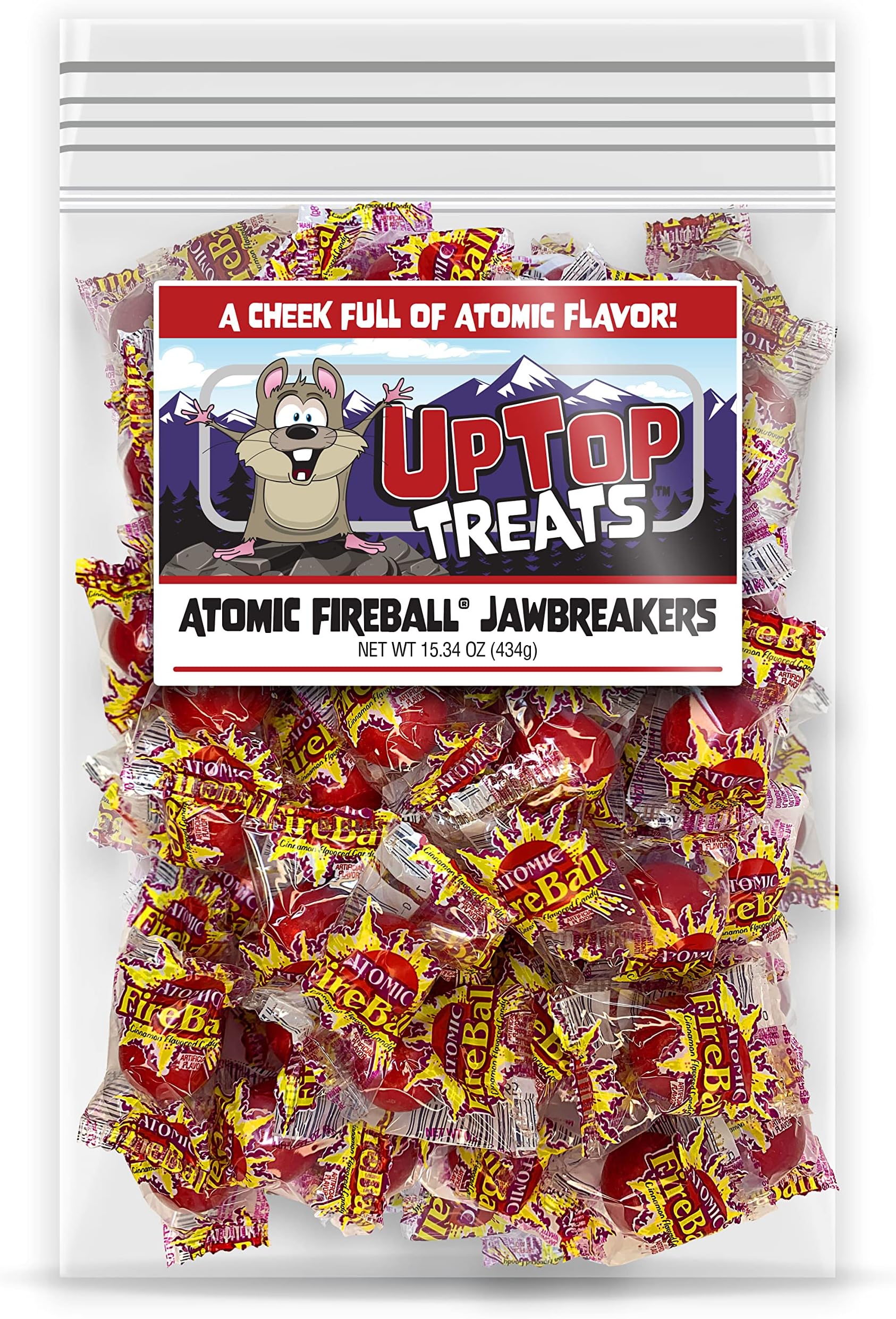 Atomic Fireball Jawbreakers Candy | 1 LB Bulk Bag of Individually Wrapped Hot Atomic Fireball Jawbreaker Candies (16oz Bag)
