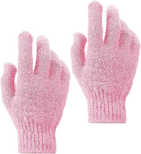 Miniatura 2 de Sibba 2 guantes de lavado exfoliantes de doble textura, guantes de baño para ducha, exfoliante corporal, manoplas exfoliantes, removedor de piel