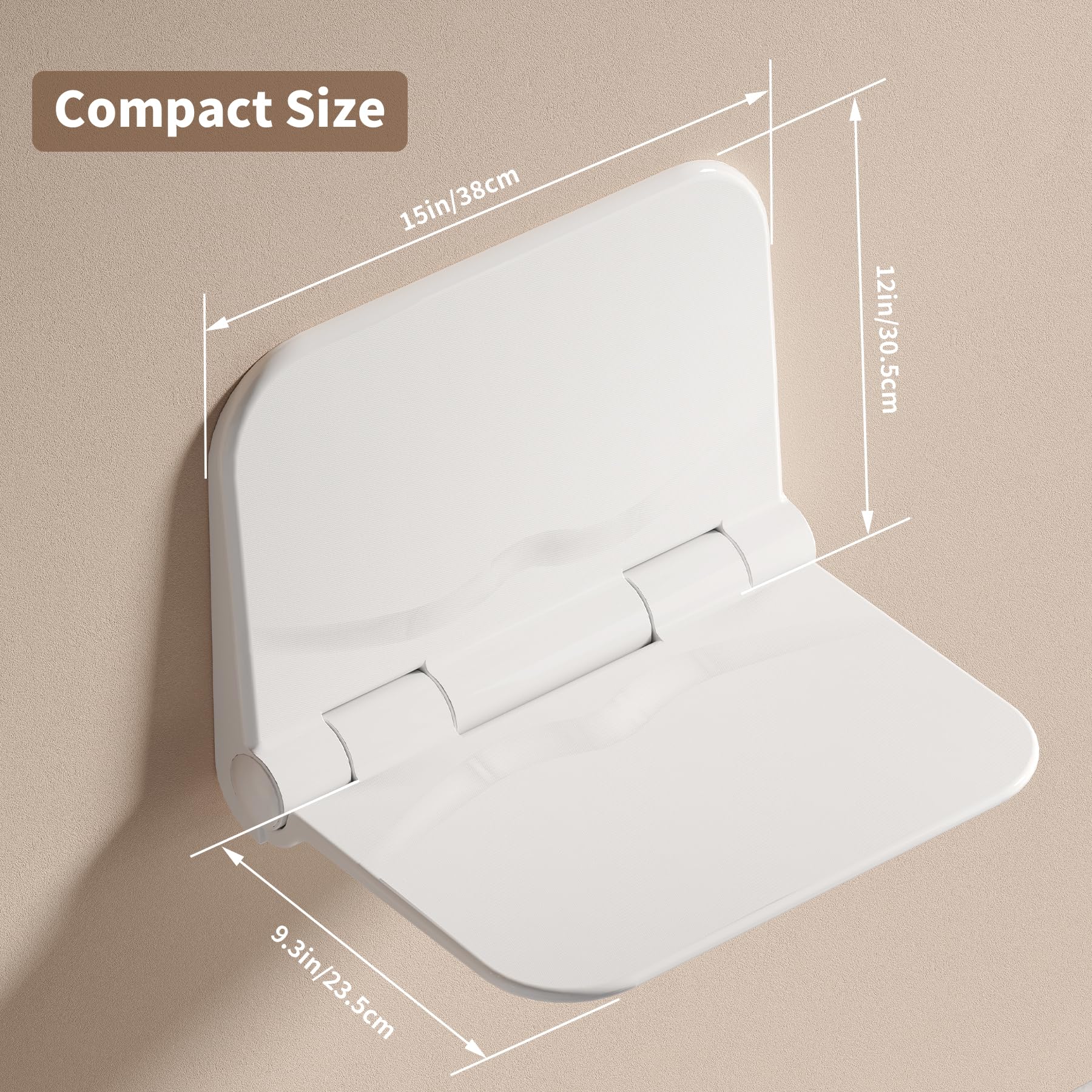Asiento de ducha montado en la pared, asientos de ducha plegables para adultos, carga máxima de 350 libras, banco de silla de ducha con diseño plegable que ahorra espacio para mujeres, adultos y niños