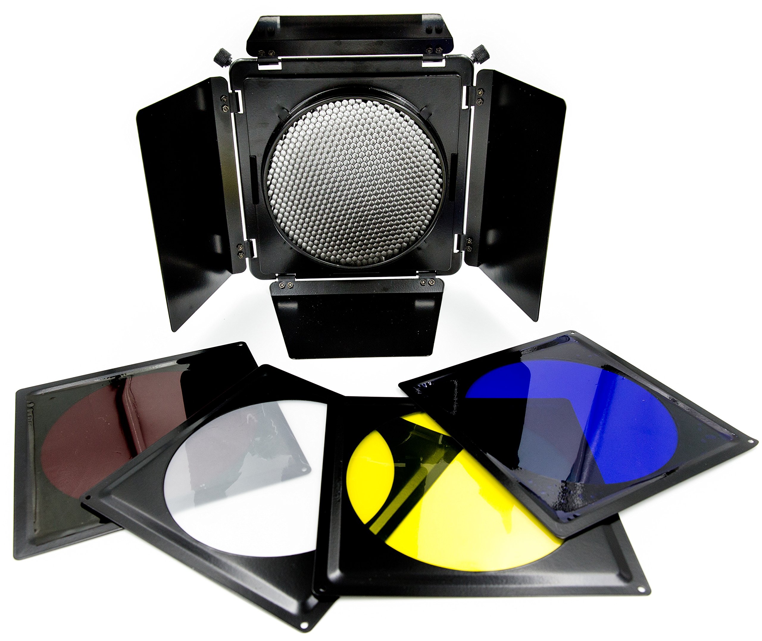 Studiohut Large 4-leaf barn door kit (includes 4 color gels and honey comb filters)