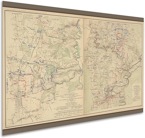 Miniatura 5 de Mapa de batallas de la guerra civil de Winchester Virginia, Cedar Creek y Fisher's Hill - Imprimir solamente - 24 x 36 pulgadas